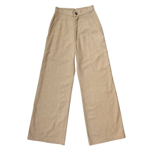 70s vintage highwaisted flare trousers wideleg bellbottom wool blend pants. - Picture 1 of 5